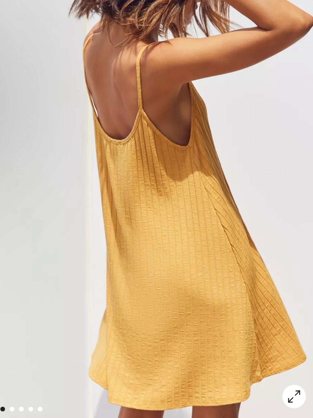 Silence + Noise Wide-Ribbed Knit Cami Slip Dress mustard yellow Urban Outfitters - Picture 8 of 8